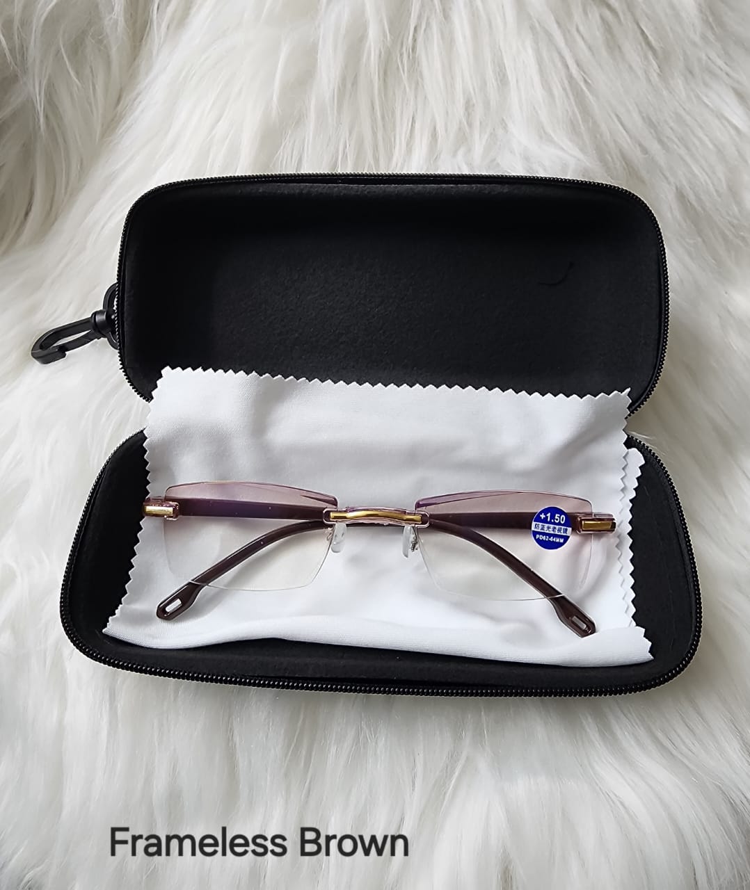 Reading Glasses with Blue rays/Antiradiation Frameless Brown