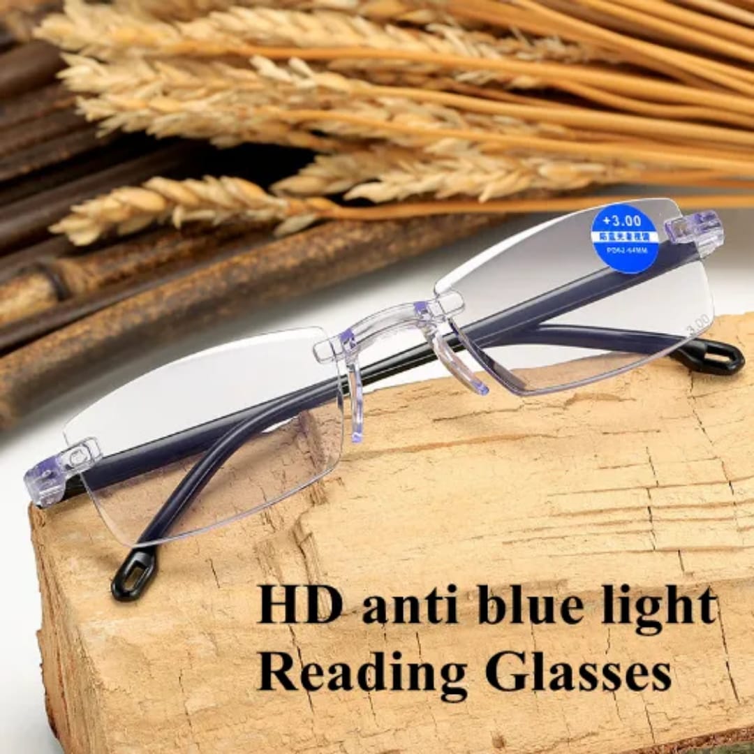 Elite Shield Frame Less Blue Light Blocking Reading Glasses