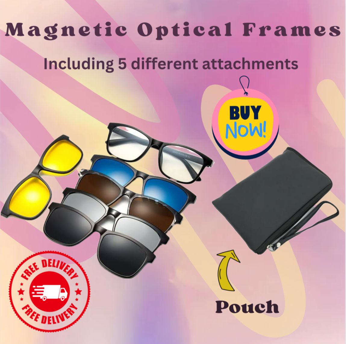 Sunglasses 6 in 1 with Anti Radiation