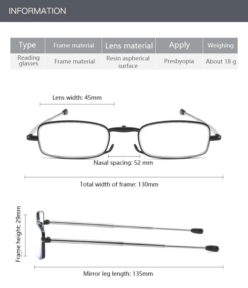Pocket Pro Folding Glasses – Blue Light & Magnifying Eyewear