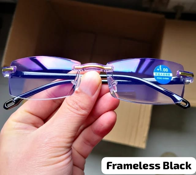 Elite Shield   Frame Less Blue Light Blocking Reading Glasses